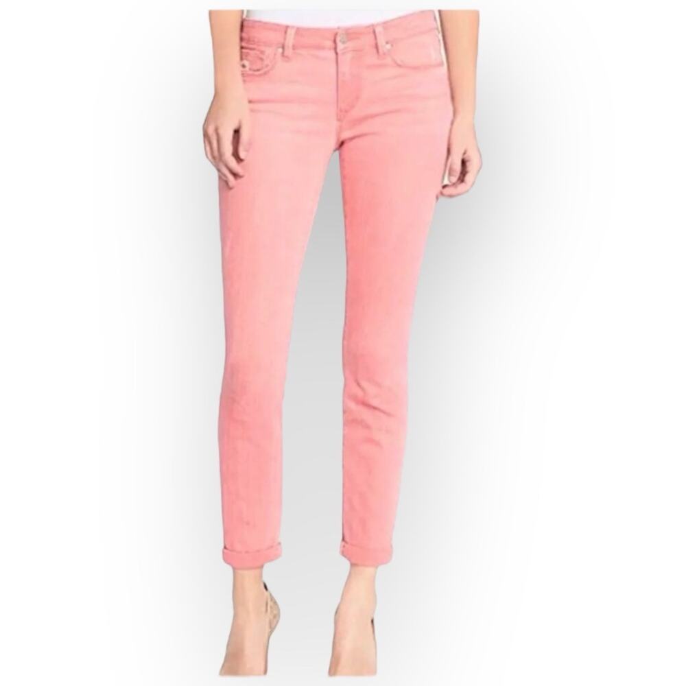 Jessica Simpson Rolled Crop Skinny Jeans Pink Size 6 - Picture 2 of 11